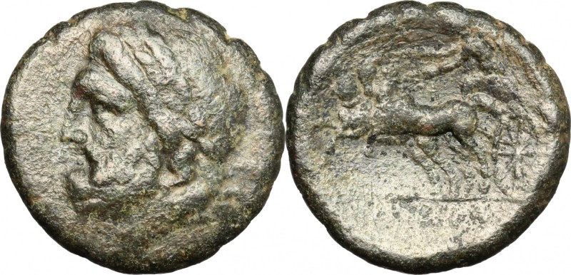 Sicily. Syracuse. Roman Rule. AE 21 mm., after 212 BC. D/ Laureate head of Zeus ...