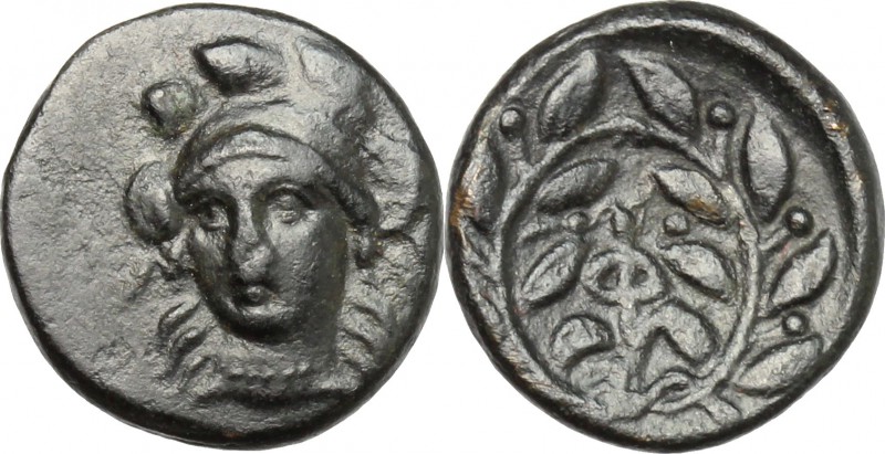 Continental Greece. Phokis. Federal Coinage. AE 14mm, after 351 BC. D/ Head of A...