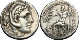 Greek Asia. Islands off Caria, Rhodes. AR Tetradrachm, 201-190 BC. D/ Head of Heracles right, wearing lion's skin. R/ Zeus enthroned left, holding eag...