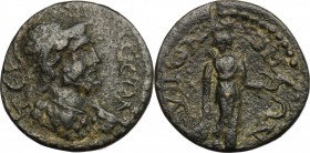 Greek Asia. Pisidia, Termessos. Pseudo-autonomous issue. AE Diassarion, 240-260. D/ Bust of Solymos right, helmeted, wearing aegis. R/ Artemis standin...