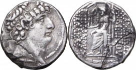 Greek Asia. Seleucid Kingdom. Philip I Philadelphos (c. 95-76 BC). AR Tetradrachm, Uncertain mint, 95-76 BC. D/ Head right, diademed. R/ Zeus enthrone...