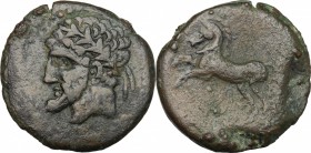 Africa. Kings of Numidia. Micipsa (148-118 BC). AE 27mm, 148-118 BC. D/ Head left laureate. R/ Horse leaping left. SNG Cop. 507. AE. g. 13.66 mm. 27.0...