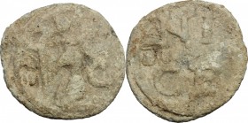 PB Tessera, c. 1st century AD. D/ Victoria advancing right, holding wreath; to the sides, S - C. R/ NI / CE. PB. g. 4.01 mm. 20.00 Good F.