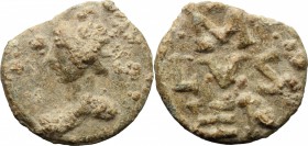 PB Tessera, c. 1st century AD. D/ Bust left. R/ M / LVS / IEI. PB. g. 5.19 mm. 20.00 About VF/Good F.