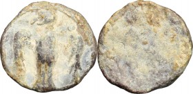 PB Tessera, c. 1st century AD. D/ Eagle standing frontal, head turned left, wings open. R/ Blank. PB. g. 1.68 mm. 13.00 VF.
