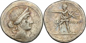 Augustus (27 BC - 14 AD). AR Denarius, 32-29 BC. D/ Head of Venus right. R/ Octavian standing in military attire advancing left, right hand extended a...