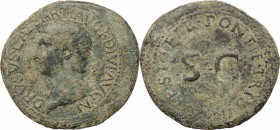 Drusus, son of Tiberius (died 23 AD). AE As, 22-23. D/ Head left, bare. R/ Large SC surrounded by legend. RIC (2nd ed; Tiberius) 45. AE. g. 10.69 mm. ...