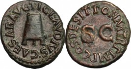 Claudius (41-54). AE Quadrans, 41 AD. D/ Modius. R/ Large SC surrounded by legend. RIC (2nd ed.) 84. AE. g. 3.77 mm. 18.00 Brown patina. Good VF.