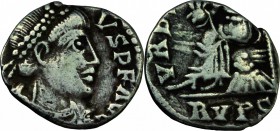 Vandals in North Africa. Gaiseric to Gunthamund. AR Siliqua, circa 440-490 AD. In the name of Honorius. Pseudo-Ravenna mint in Carthage. D/ [D N HONOR...