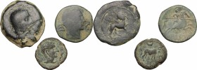 Multiple lot of 3 AE of Hispania, Castulo, 100-40 BC. AE. About VF/Good F.