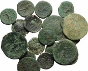 Lot of 20 AE coins of Bruttium, The Brettii. AE. Good F/F.
