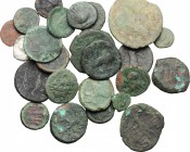 Multiple lot of 1 AR of Kaulonia and 24 AE of Greek Italy. AE. F/About F.