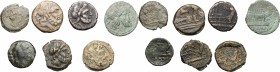 Multiple lot of 7 Roman Republican AE coins. AE. Good F.