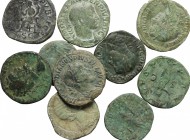 Lot of 10 Roman Imperial AE coins, including: Severus Alexander, Septimius Severus, Julia Mamaea, Gordian III, Philip I, Faustina II. AE. About VF/Goo...