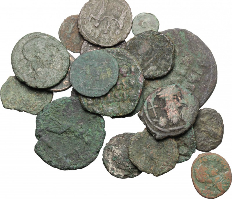 Multiple lot of 20 Roman Imperial and Byzantine AE coins. AE. F/About F.