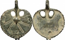 Bronze lamp's lid.
 Roman period, 1st-3rd century.
 53 mm.
