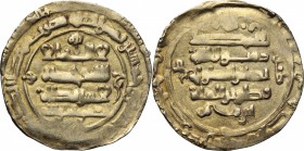 Ghaznavids. Mahmud (Abu'l-Qasim, b. Sebuktegin) (367-384 H / 978-994 AD). AV Dinar. AV. g. 3.57 mm. 23.00 VF.