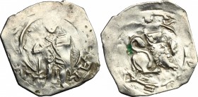 Austria. Bernhard Duke of Carinthia (1202-1256). AR Friesacher Pfennig, St. Veit mint, 1202-1256. CNA I. C b 11a. AR. g. 1.08 mm. 19.00 VF/About VF.
