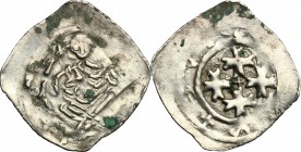 Austria. Bernhard Duke of Carinthia (1202-1256). AR Friesacher Pfennig, St. Veit mint, 1202-1256. CNA I. C b 13. AR. g. 1.09 mm. 20.00 VF.