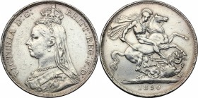 Great Britain. Victoria (1837-1901). AR Crown, 1890. KM 765. AR. g. 28.24 mm. 39.00 VF.