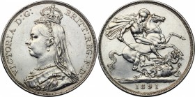 Great Britain. Victoria (1837-1901). AR Crown, 1891. KM 765. AR. g. 28.22 mm. 39.00 About EF.
