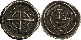 Hungary. Bela II (1131-1141). AR Denar, 1131-1141. Unger 35. AR. g. 0.34 mm. 12.00 Heavily toned. About EF.
