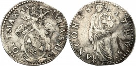 Italy. Julius III (1550-1555). AR Giulio, Ancona mint. CNI 14. M. 54 var. Berm. 1013. AR. g. 3.04 mm. 28.00 VF.