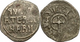 Italy. William II of Sicily (1166-1189). AR Quarter of Tercenario, Sicily, Messina mint. Spahr 115. AR. g. 0.54 mm. 13.00 Toned. About VF.