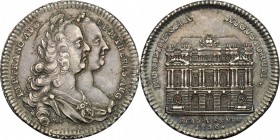 Austria. Maria Theresia (1740-1780) and Franz I Stephan (1745-1765). AR Jeton, 1756. D/ Jugate busts of Franz Stephan and Maria Theresia right. R/ The...