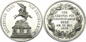Austria. Archdukie Karl (1771-1847). Tin Medal 1809. D/ Statue of the Archduke on the Heldenplatz in Vienna. R/ Inscription in laurel wreath. Tin. g. ...