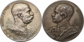 Austria. Franz Joseph (1848-1916). AR Medal 1898. D/ Bust right over laurel branches (actual age). R/ Youthful bust left. Hauser 981. AR. g. 7.95 mm. ...