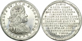 Germany. Ferdinand IV (1653-1654). White metal medal 1654. D/ Bust right, laureate. R/ Inscription in 14 lines (short summary of his life and reign da...