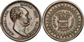 Germany. Bayern. Maximilian I. Joseph (1799-1825). AE Medal, 1818. D/ Head right. R/ Crowned script roll within rays. cf. Witt. 2511. AE. g. 1.92 mm. ...