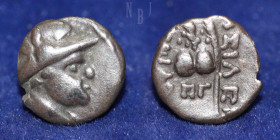 BACTRIA: Eukratides I, ca. 170-145 BC, AR Obol