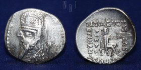 KINGS of PARTHIA: Mithradates II. Circa 122 - 91 BC. AR Drachm. Ekbatana mint