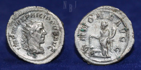 Roman Empire: PHILIP I, AR Silver antoninianus. Struck at Rome