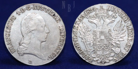 Austrian Empire: 1 Thaler. Francis I of Austria (1804-1835), Year 1824