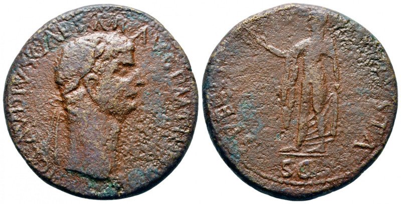 Roman Empire Claudius Sestertius AD 41-54.

Claudius AD 41-54. Æ Sestertius, R...