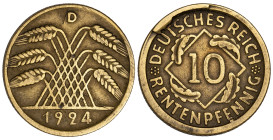 Germany 10 Rentenpfennig 1924-E Error