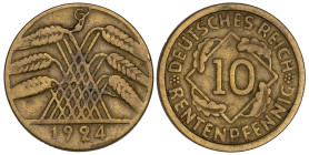 Germany 10 Rentenpfennig 1924-G Error