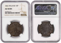 Finland under Russia 10 Pennia 1866. NGS 58 BN