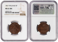 Finland under Russia 5 Pennia 1867. NGS MS 61 BN