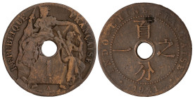 French Indochina 1 Cent 1921 A