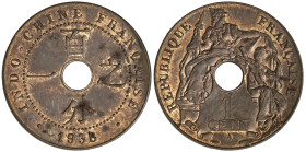 French Indochina 1 Cent 1938 A