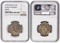 Germany States Nassau-Weilburg 20 Kreuzer 1809. NGC AU 50