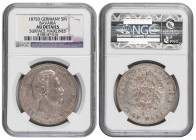 Germany Bavaria 5 Mark 1875. NGC About UNC