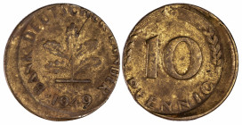 Germany 10 Pfennig 1949 Error
