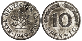 Germany 10 Pfennig 1949 Error