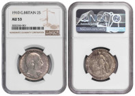 Great Britain 2 Shillings (Florin). 1910 NGC AU 53