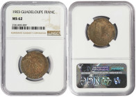Guadeloupe 1 Franc 1903. NGC MS 62